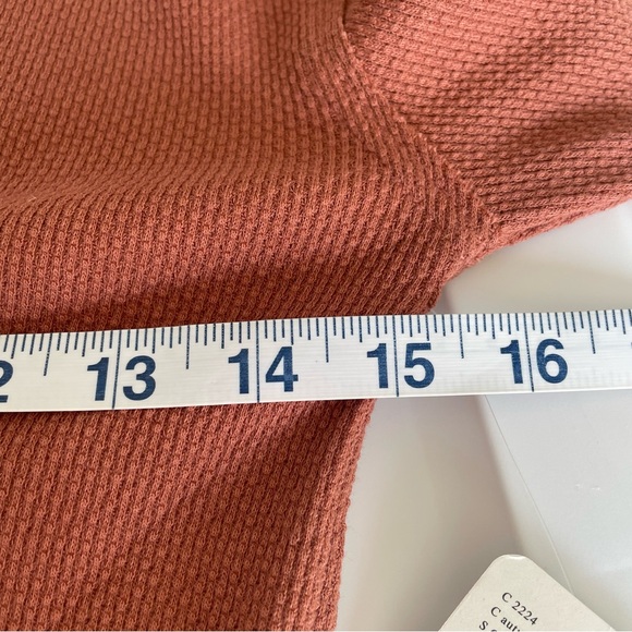 Free People Mikah Notch Neck Long Sleeve Blouse Autumn Orange Size XS Fall Boho - Picture 11 of 12